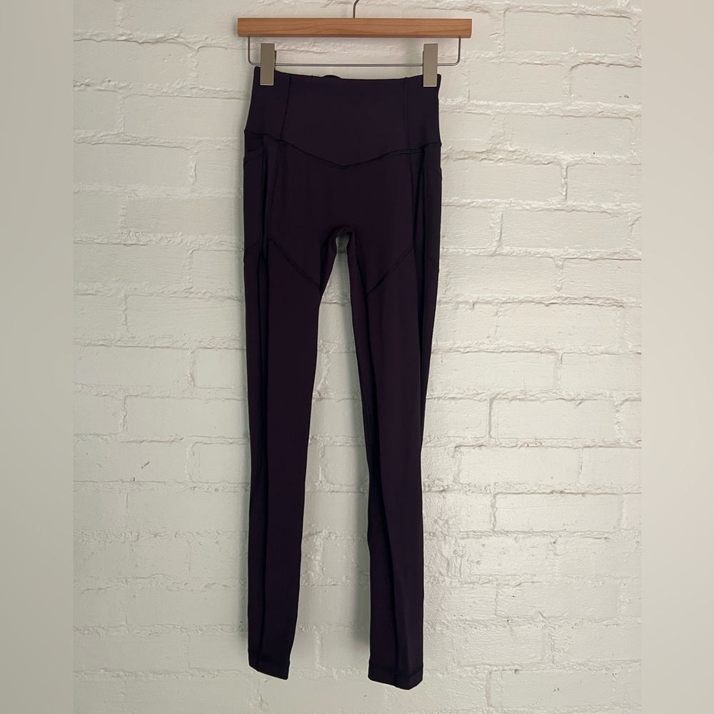 Lululemon Size 4 Dark Violet Purple High Waist Leggings with Pockets